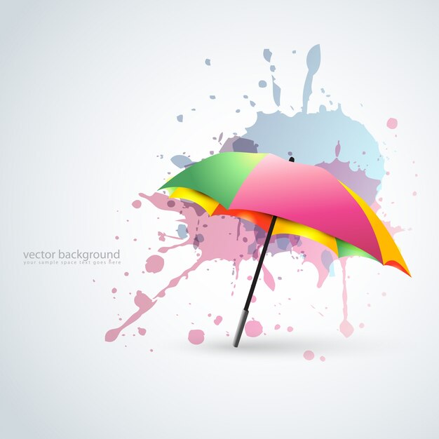 Vector colorido paraguas en el estilo grunge de fondo
