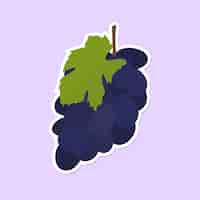 Vector gratuito vector colorido uvas comida pegatina clipart