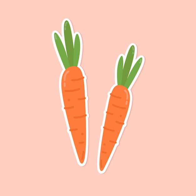 Vector colorido zanahoria comida pegatina clipart