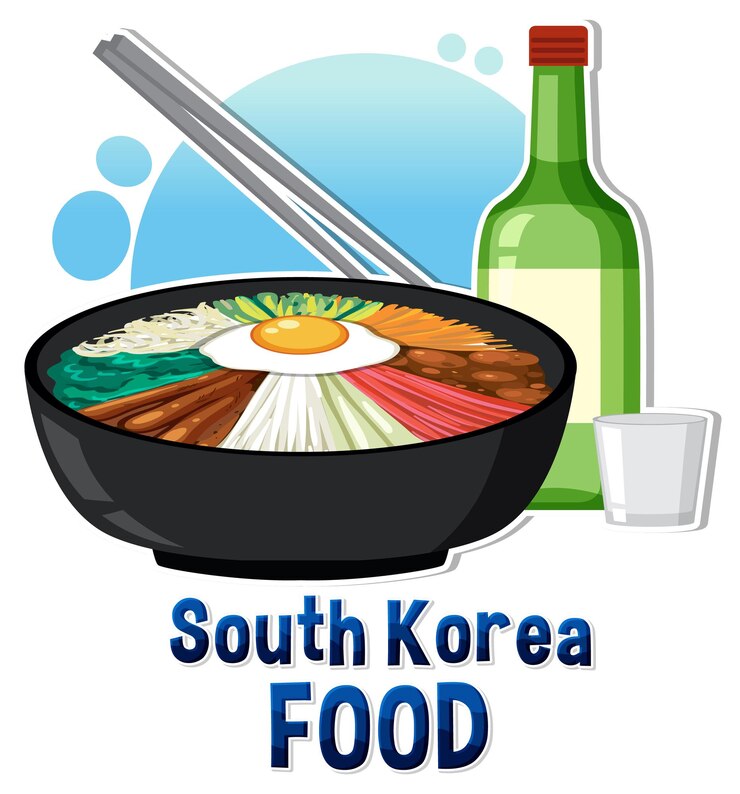 Vector gratuito vector de comida tradicional coreana