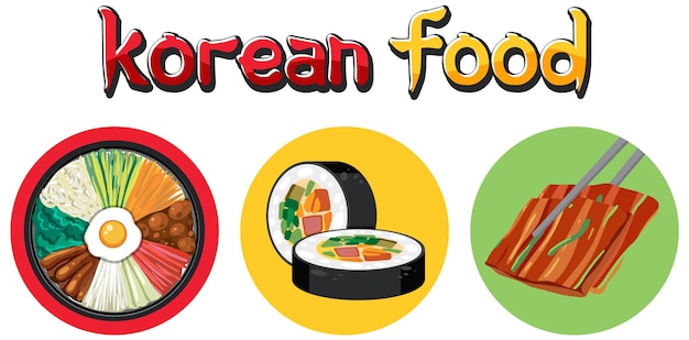 vector de comida tradicional coreana