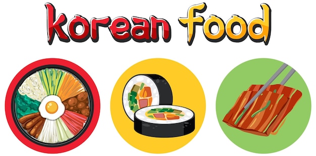 Vector de comida tradicional coreana