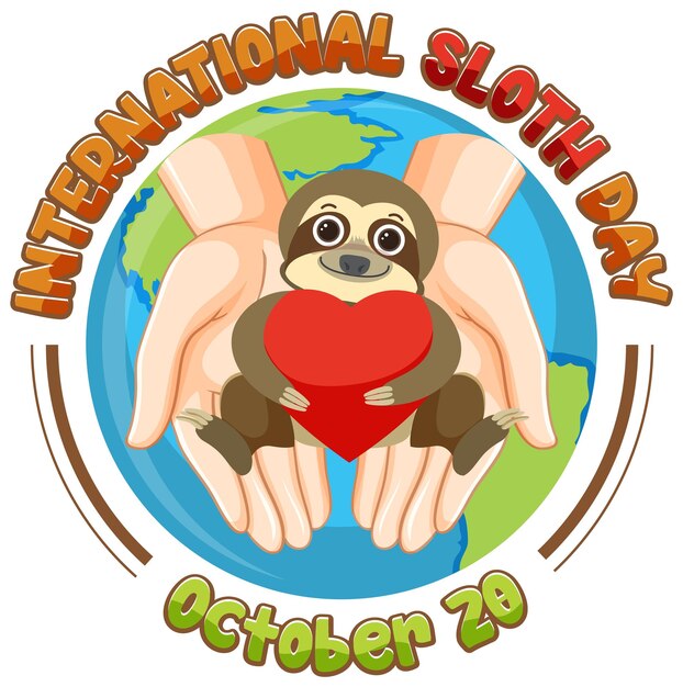 Vector de concepto de banner de día internacional de la pereza