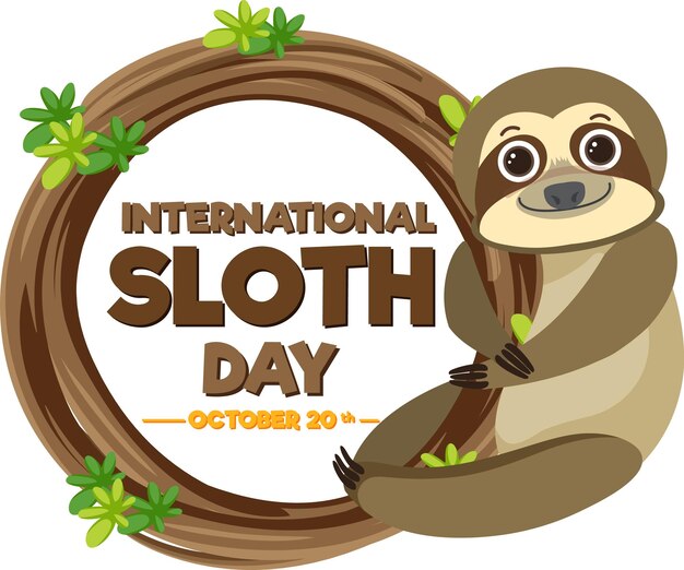 Vector de concepto de banner de día internacional de la pereza