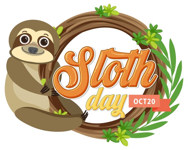 Vector de concepto de banner de día internacional de la pereza