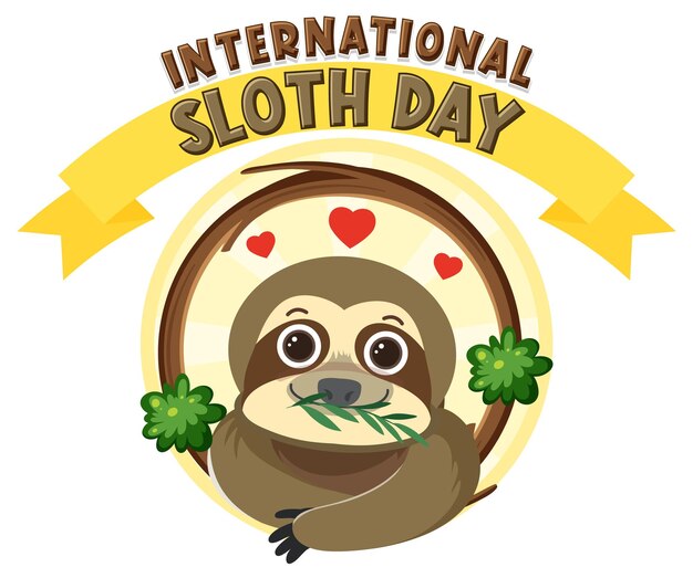Vector de concepto de banner de día internacional de la pereza