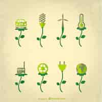 Vector gratuito vector conceptual de industria ecológica