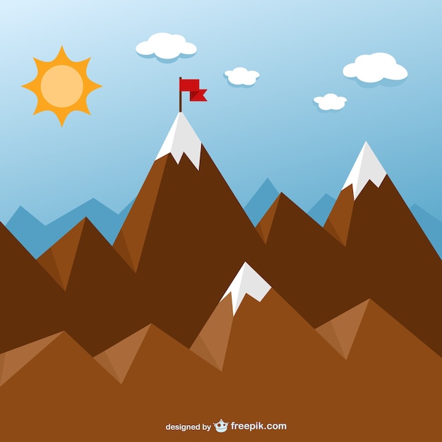 Vector conceptual de objetivo con montañas