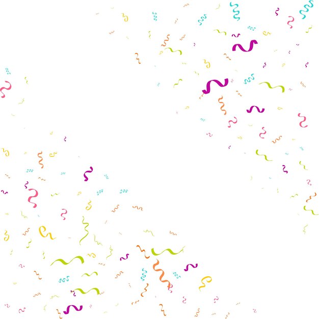 Vector de confeti colorido Ilustración festiva de confeti brillante que cae aislado sobre fondo blanco transparente Elemento de oropel decorativo de vacaciones para el diseño
