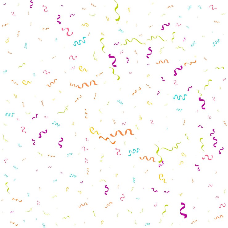 Vector gratuito vector de confeti colorido ilustración festiva de confeti brillante que cae aislado sobre fondo blanco transparente elemento de oropel decorativo de vacaciones para el diseño