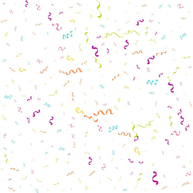 Vector de confeti colorido Ilustración festiva de confeti brillante que cae aislado sobre fondo blanco transparente Elemento de oropel decorativo de vacaciones para el diseño