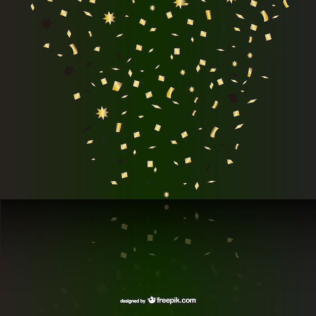 Vector con confeti de oro