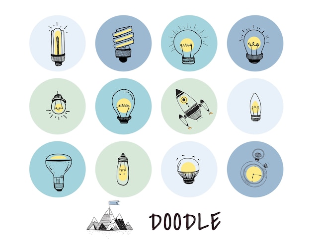 Vector de un conjunto de bombillas