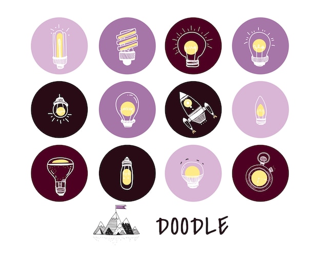 Vector de un conjunto de bombillas