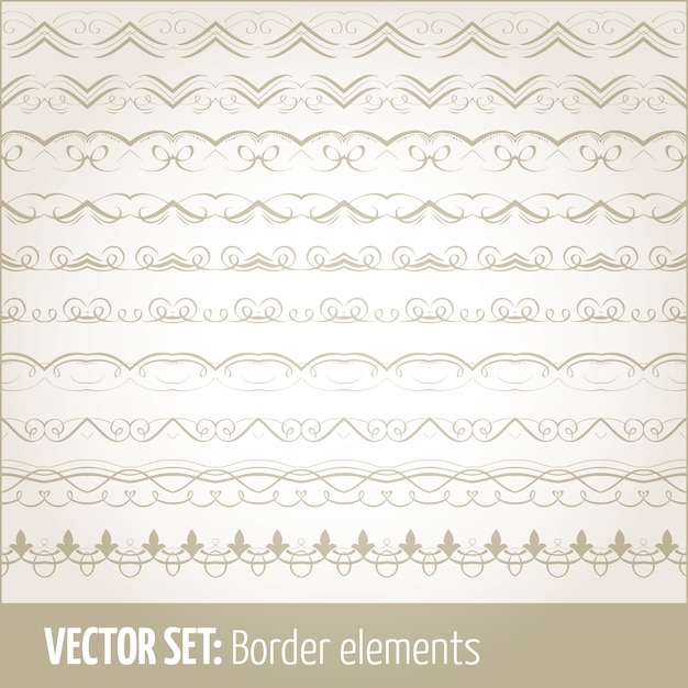 Vector conjunto de elementos de frontera y elementos de decoración de página. Elementos decorativos de la frontera patrones. Fronteras étnicas ilustraciones vectoriales.