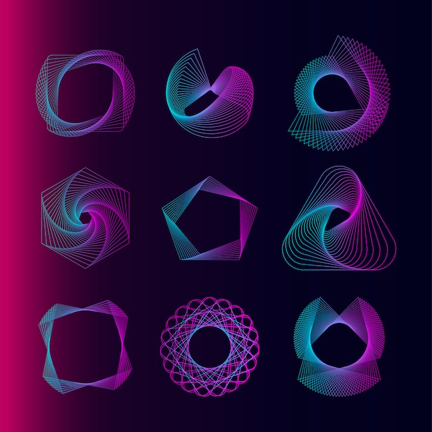 Vector de conjunto de elementos geométricos abstractos