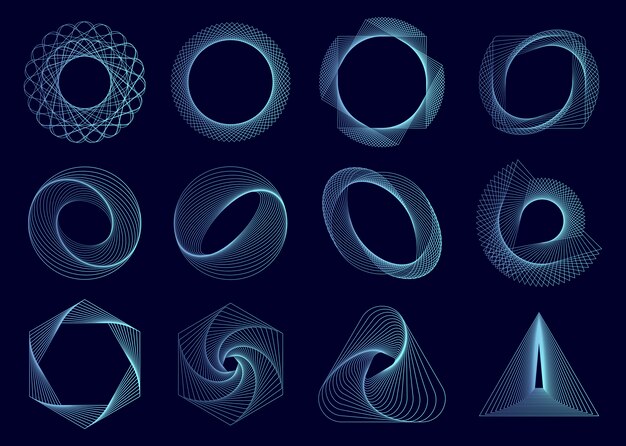 Vector de conjunto de elementos geométricos abstractos