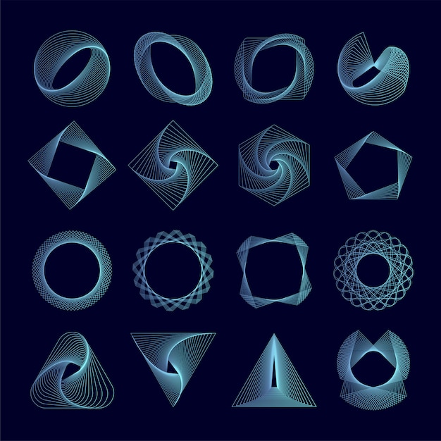Vector de conjunto de elementos geométricos abstractos