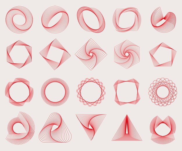 Vector de conjunto de elementos geométricos abstractos