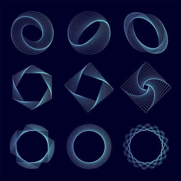 Vector de conjunto de elementos geométricos abstractos