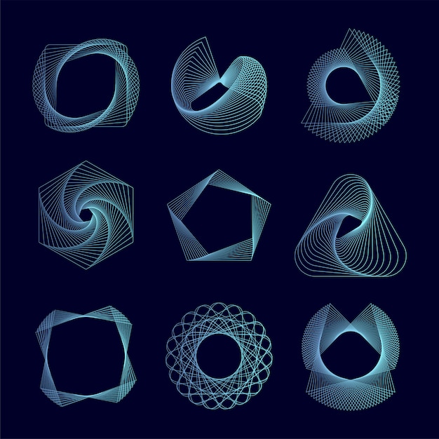 Vector de conjunto de elementos geométricos abstractos