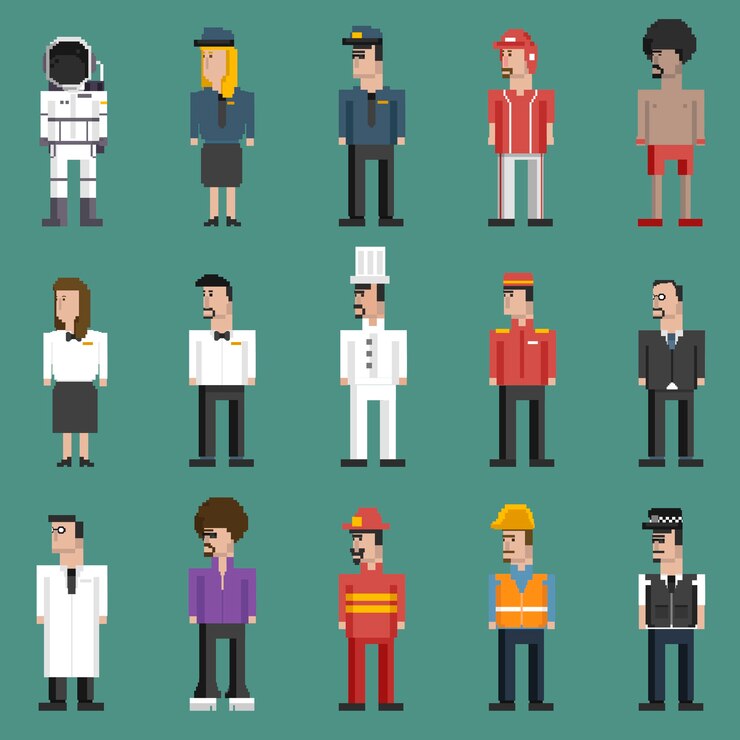 Vector gratuito vector conjunto de hombres y profesiones.
