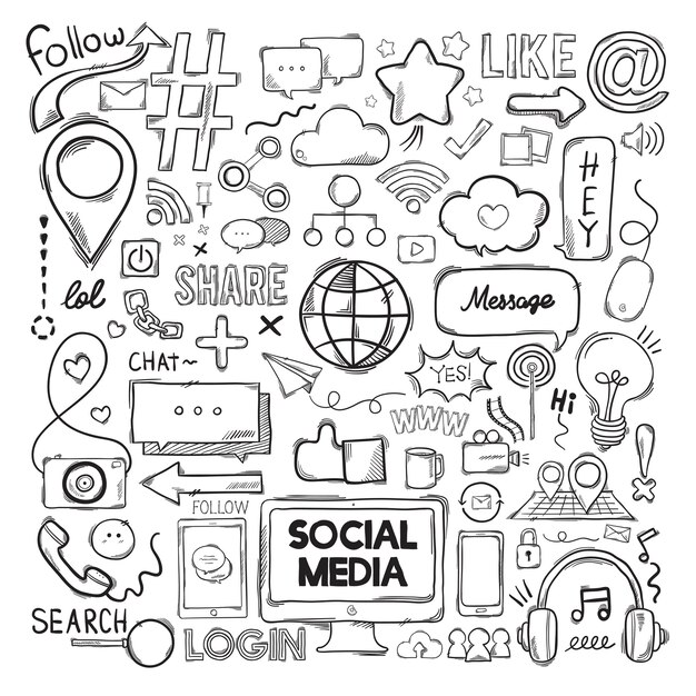 Vector conjunto de iconos de redes sociales