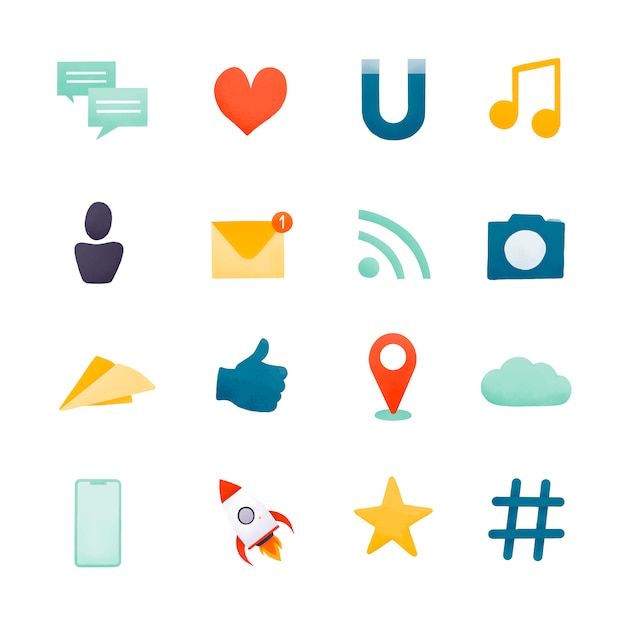 Vector conjunto de iconos de redes sociales