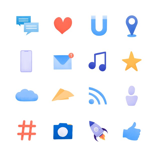 Vector conjunto de iconos de redes sociales