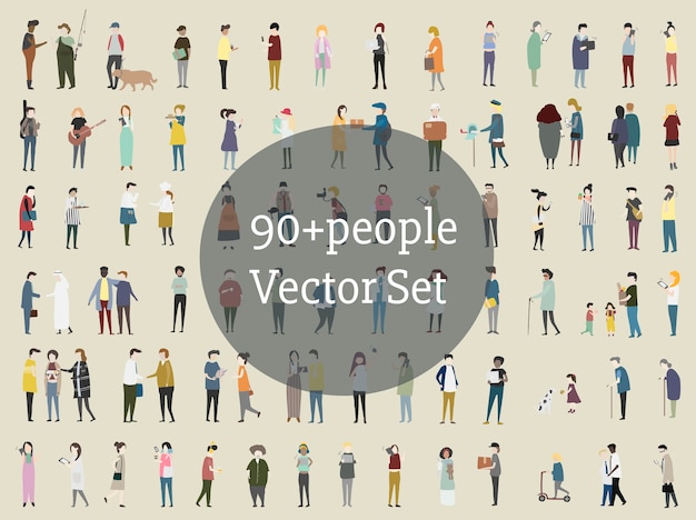 Vector conjunto de personas ilustradas