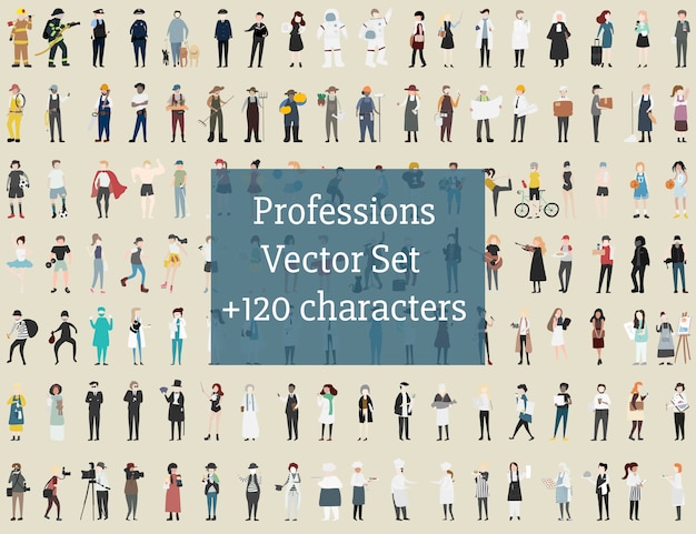 Vector conjunto de personas ilustradas