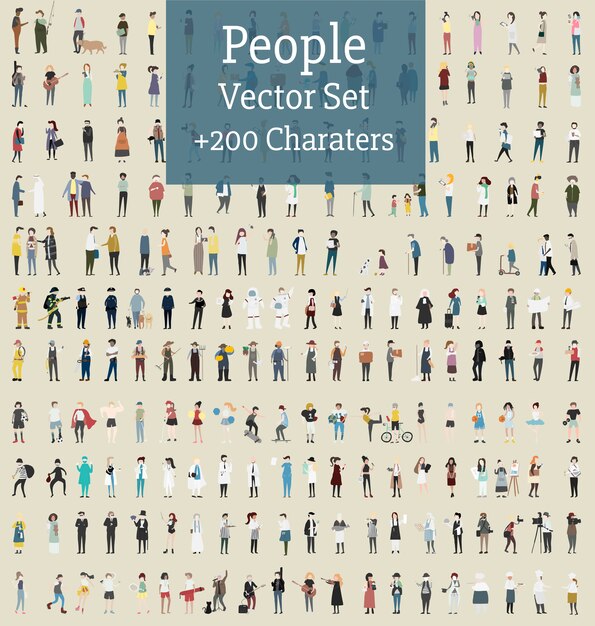 Vector conjunto de personas ilustradas