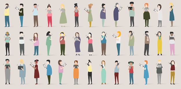 Vector conjunto de personas ilustradas