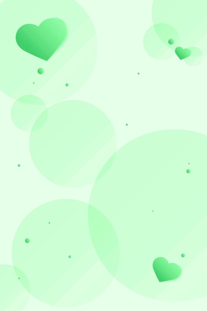 Vector corazón burbuja patrón fondo verde