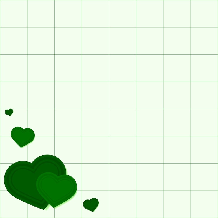 Vector gratuito vector corazón esquina borde cuadrícula patrón fondo verde