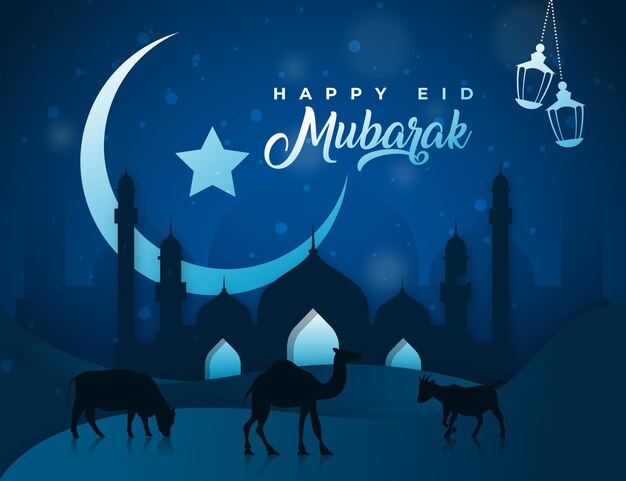 Vector creativo diseño de banner islámico Eid Mubarak