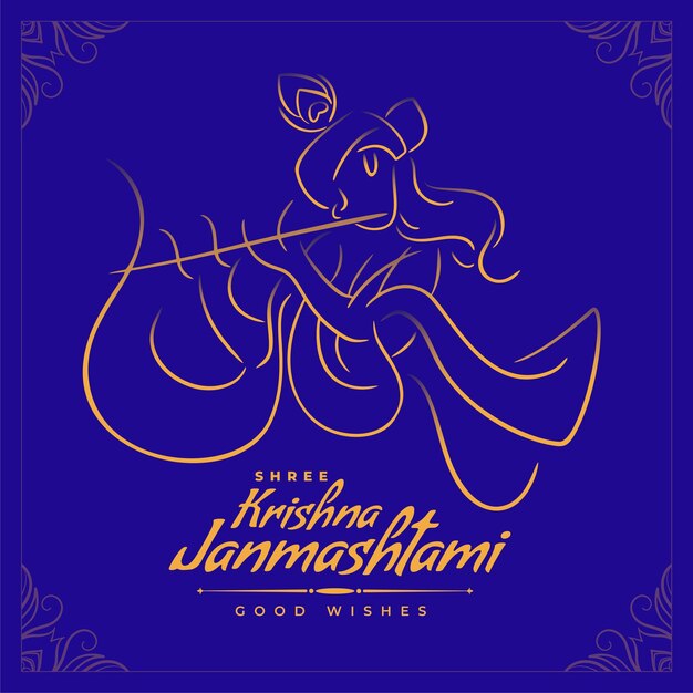 vector creativo de diseño de tarjeta de festival krishna janmashtami