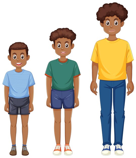 Vector de crecimiento y desarrollo de niños africanos