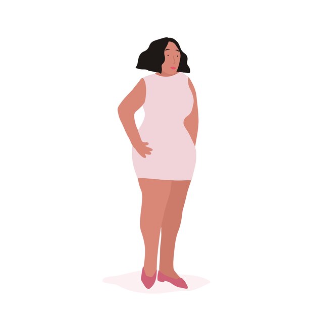 Vector de cuerpo completo de mujer afroamericana fuerte