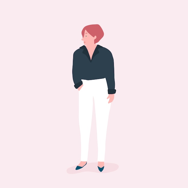 hermosa mujer joven de pie en pleno crecimiento en diferentes ropas  formales. mujer con ropa elegante e informal. vestuario básico. ilustración  vectorial, aislado. 15414024 Vector en Vecteezy