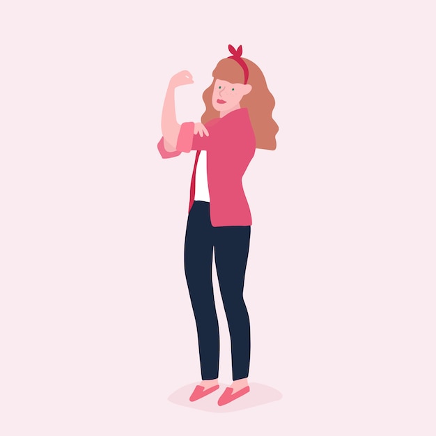 Vector de cuerpo completo de mujer fuerte