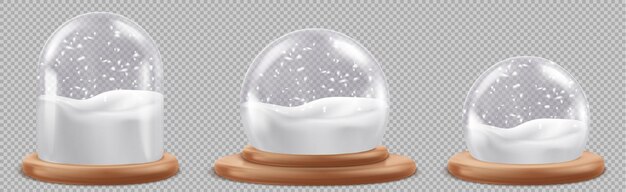 Vector de cúpula de bola de nieve de cristal de bronce 3d de Navidad