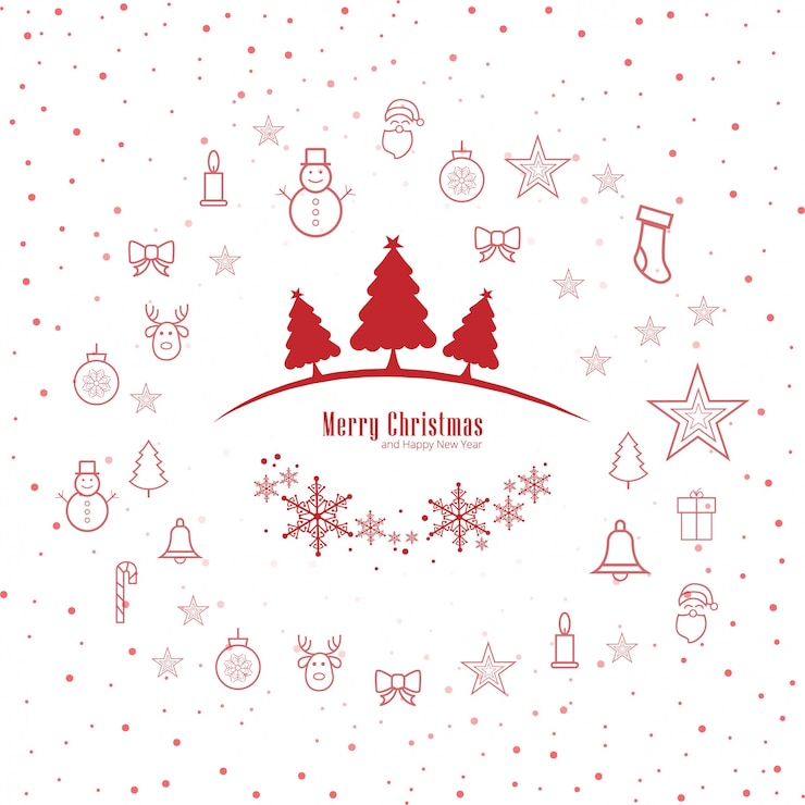Vector gratuito vector decorativo del fondo de la tarjeta de felicitación de la feliz navidad
