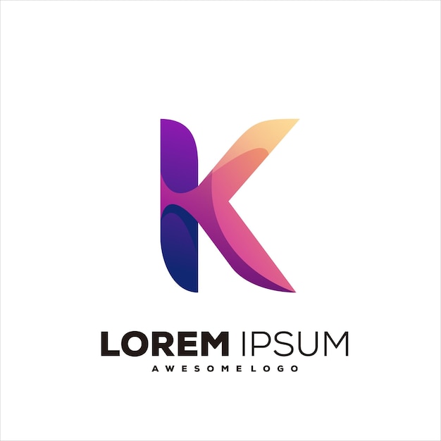 Vector de degradado de logotipo colorido de letra K