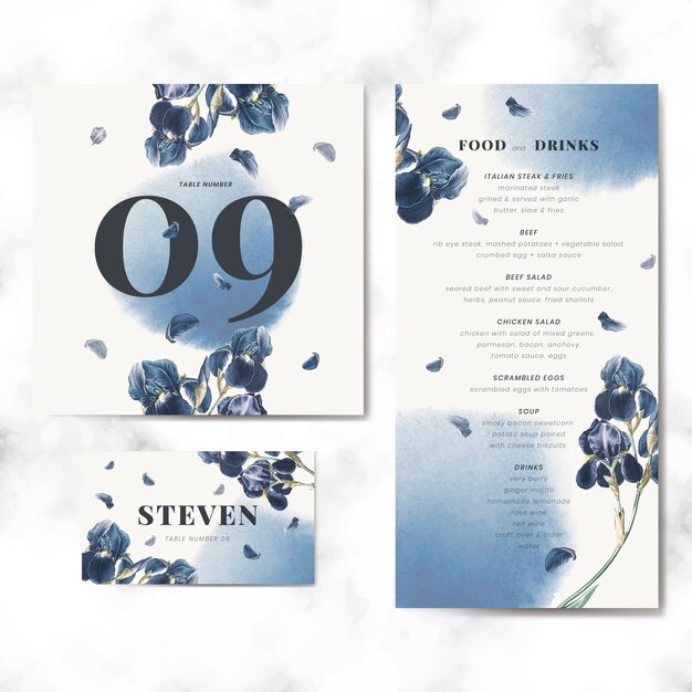 Vector determinado de la plantilla floral de la tarjeta de la invitación de la boda