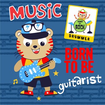 Bebe En Un Panuelo Rockero Miente Con Una Guitarra Y Un Microfono Foto Premium Bebe En Un Panuelo Rockero Miente Con Una Guitarra Y Un Microfono Foto Premium