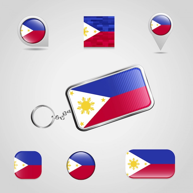 Vector de diseño de bandera de filipinas