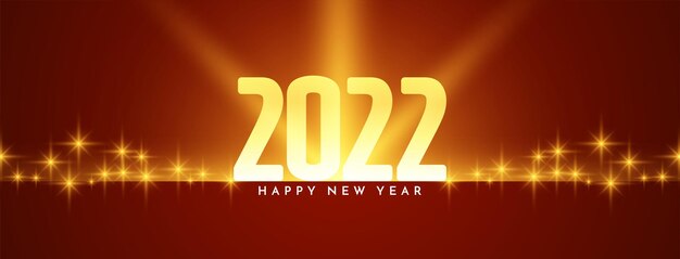 Vector de diseño de banner brillante moderno feliz año nuevo 2022