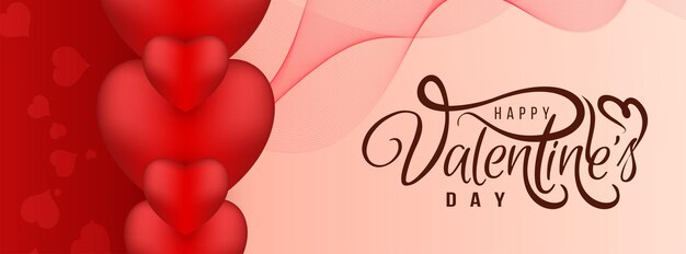 Vector de diseño de banner de celebración de día de San Valentín feliz abstracto