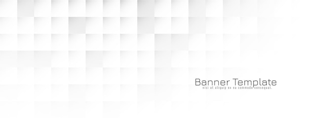 Vector gratuito vector de diseño de banner decorativo blanco geométrico brillante